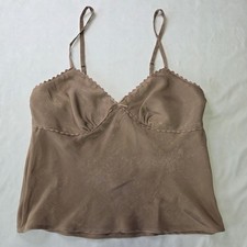 No Boundaries Women Large Babydoll Cami Mocha Satin Forest Fairy Grunge Coquette