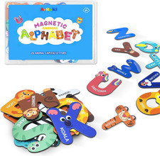 26PCS Animals Magnetic Letters, Alphabet ABC Refrigerator Magnets, Colorful Uppe