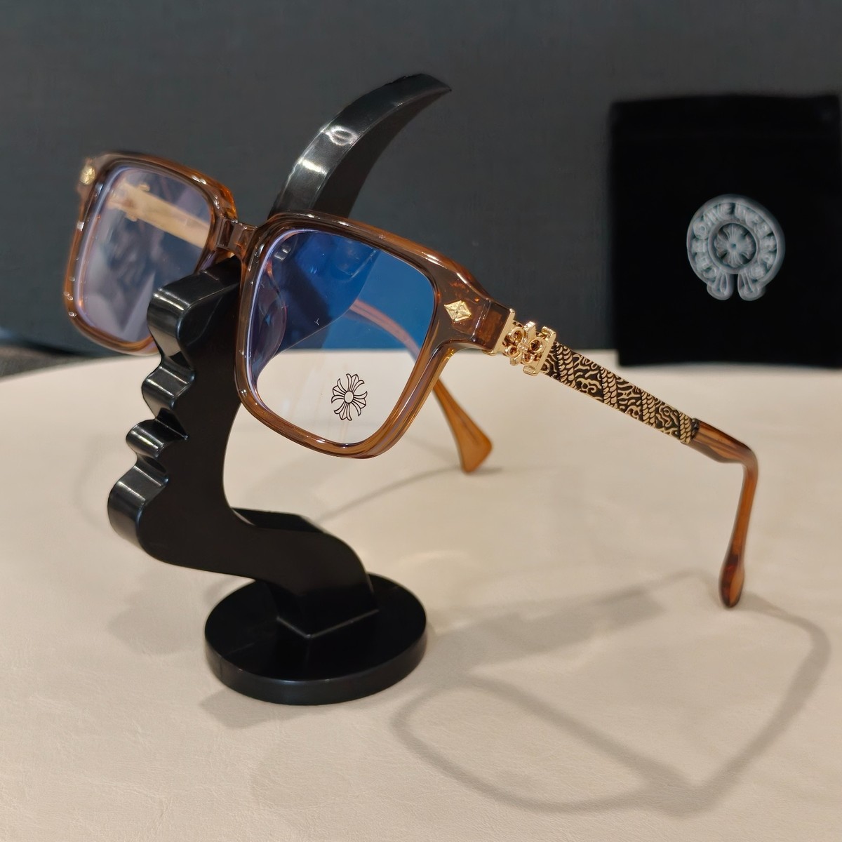 Vintage CSC Duo Grey Smoke Rectangular Y2K Eyeglass Frames IAN 060-753 Hong Kong Dragon DR9017 Eyeglasses | Select Eyewear main image 4