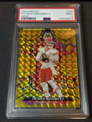 2024 Panini Mosaic Patrick Mahomes Gold Prizm /10 #106 - PSA 9 SSP