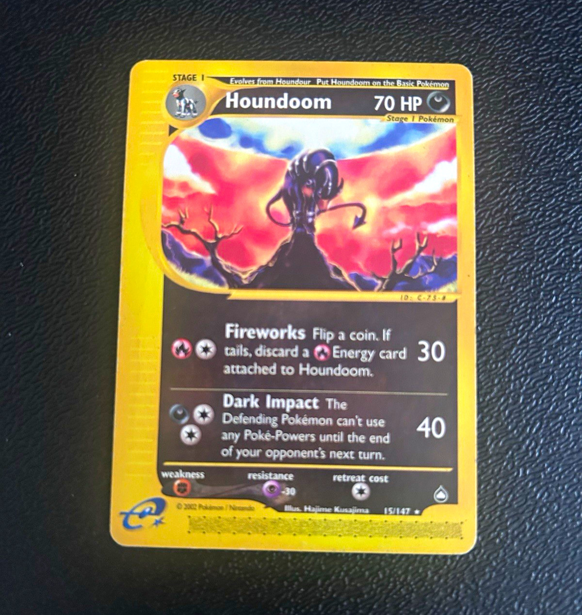 Houndoom 015/147 Aquapolis Regular Rare 2002 LP e-reader 📫 Free Shipping!