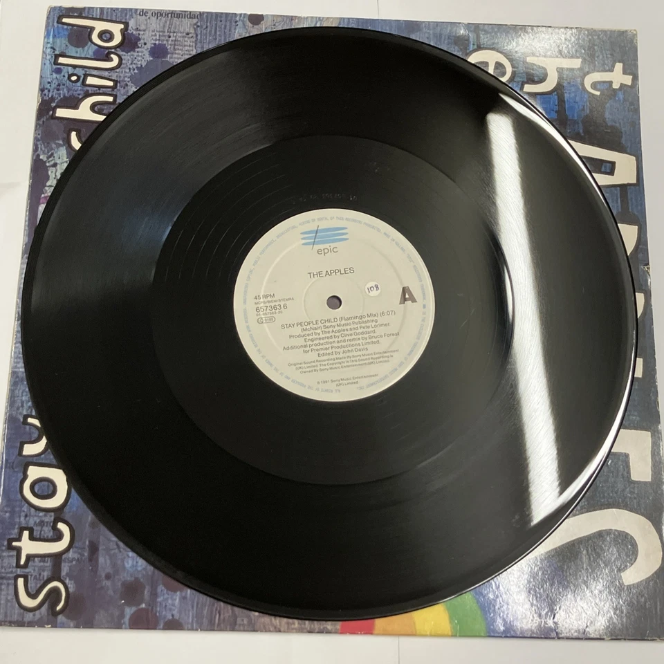 The Apples - Stay People Child - Epic 12" Vinyl Single 1991 UK - 657363 6 - Image 3 of 4