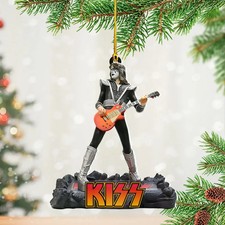 KISS x Ace Frehley Tree Hanging Ornament Gift, Stocking Stuffer 2D LAT -3.5 IN