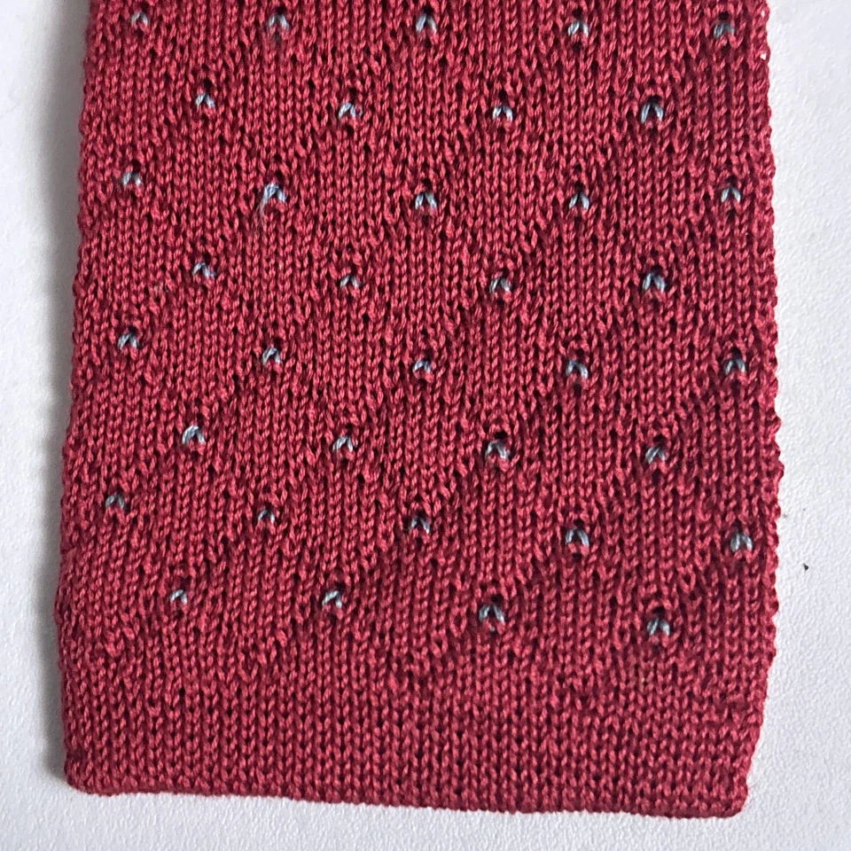 Corbata Henry Grethel Italiana Borgoña Tejida Diamante Ajustada Cuadrada Calcetín Preparación Foto 2 de 4