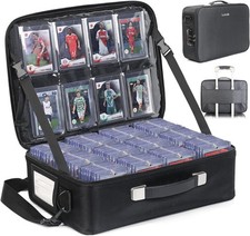  Trading Card Storage Box w/Adjustable Dividers, Large Trading Card Carrying Cas