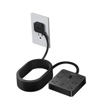 Surge Protector Power Strip 15 Ft 6 Outlets 3 USB Ports 1700J Protection TESSAN