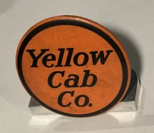 Antique Yellow Cab Taxi Co Badge Pin Paperweight