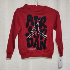 Nike Youth Boys Air Jordan Pull-On Hoodie Spray Graphic Red Small NWT