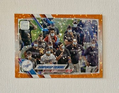 2021 Topps /299 Championship Fireworks #490 ORANGE FOIL DODGERS Mookie Betts ‘21