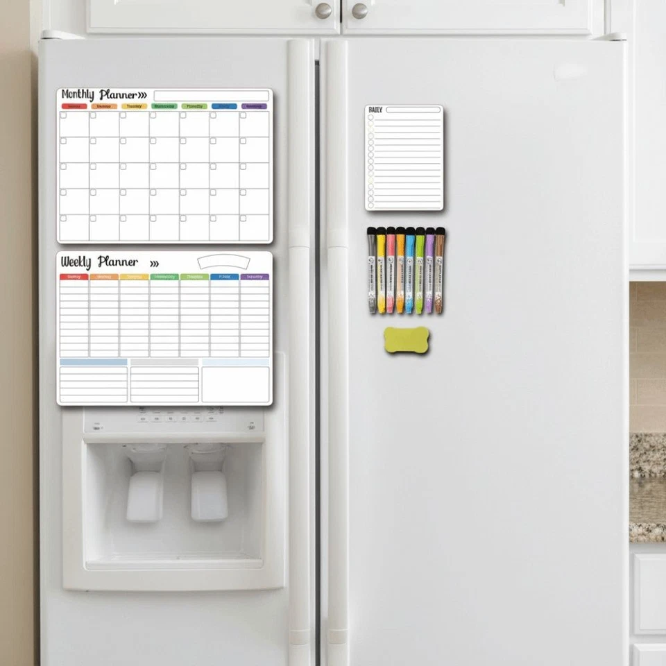 Whiteboard Surface Magnetic Calendar Weekly Planner  For Fridge - Image 4 of 4