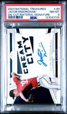 NATIONAL TREASURES DIE-CUT MATERIAL SIGNATURES #JM JACOB MISIOROWSKI 46/99 PSA 8