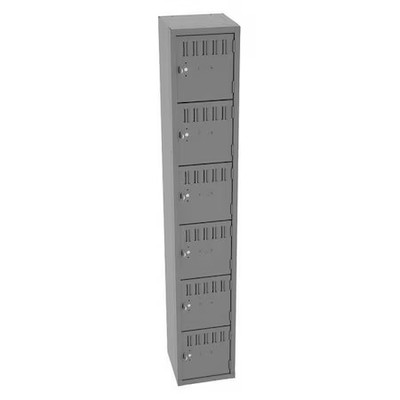 Tennsco Bs6-121212-Amg Box Locker, 12 In W, 12 In D, 72 In H, (1) Wide, (6)