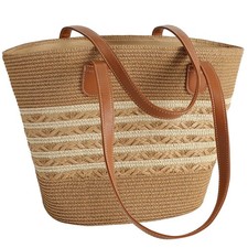 Pleneal Straw Bag For Women, Summer Straw Beach Handbags Large Shoulder Purse...