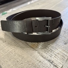 Men s Belt Full Grain Genuine Leather Casual Dress Jeans Dark Brown Size 38