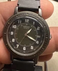 RARE Seiko Men's Bullseye Dial Green and Black Field Watch Quartz 37mm Works