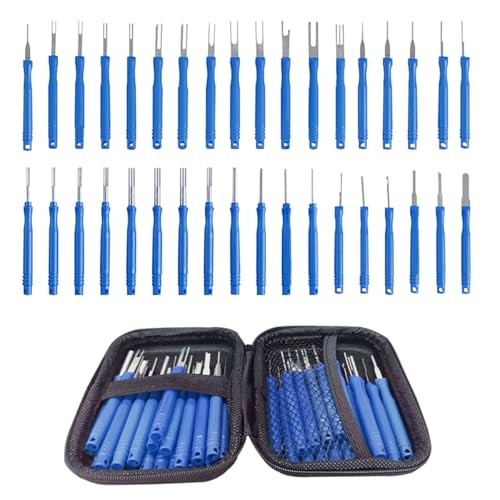36PCS Terminal Removal Tool Kit, Wire Connector Pin Extraction Tool, Blue