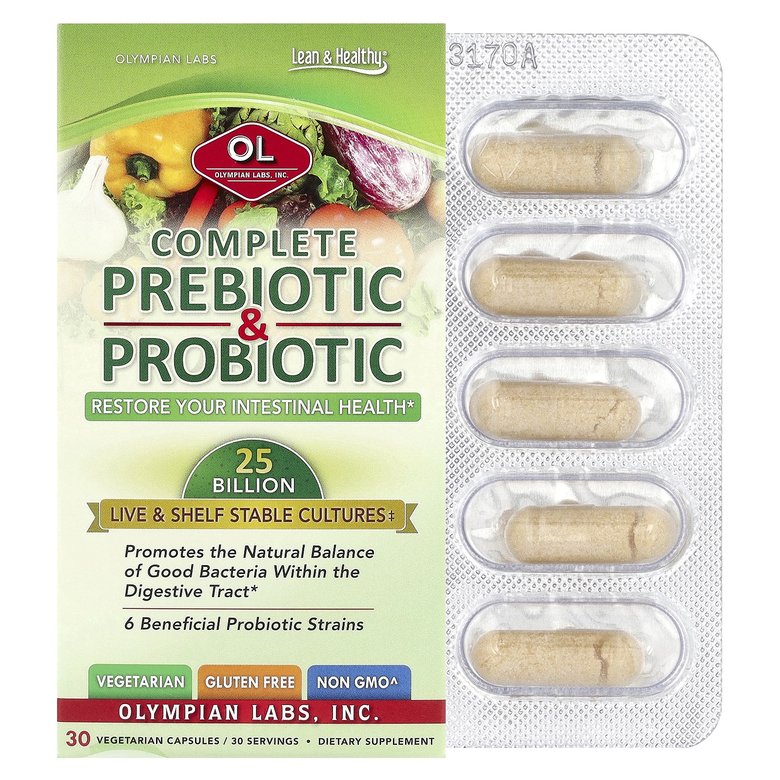 Complete Prebiotic - Probiotic, 30 Vegetarian Capsules