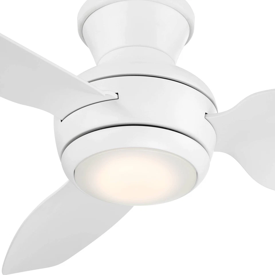 36" Casa Vieja Whirl Matte White LED Hugger Ceiling Fan with Remote - Image 3 of 4