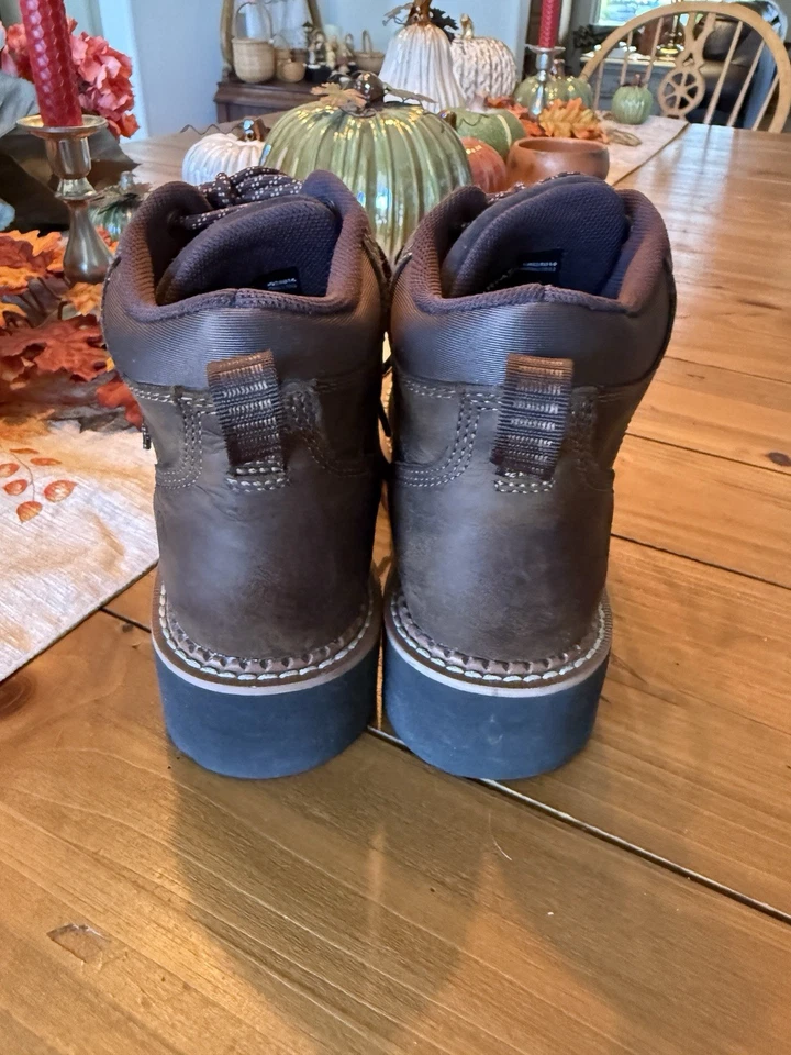 Botas femininas Ariat Canyon II 7,5B couro marrom trabalho caminhada ao ar livre com cadarço - Imagem 4 de 4