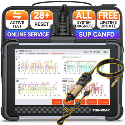 ThinkScan 672 Full OBD2 Scanner Car System Diagnostic Tool 28+Reset W/ Endoscope