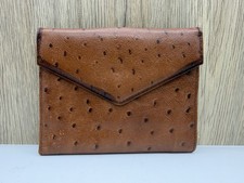 VTG Bond Street Ostrich Leather Bi-Fold Wallet with Card Cash Coin Holder EUC