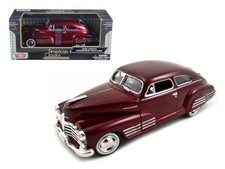1948 Chevrolet Aerosedan Fleetline Dark Red Metallic 1/24 Diecast Model Car by M
