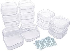 Clear Plastic Storage Containers with Lids 12 Pack Small Craft Organizer Box for