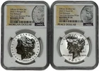 2025 S Morgan Peace Dollar Silver 2 Coin Set NGC Reverse Proof 70 First Releases