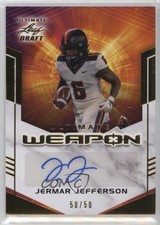 2021 Leaf Ultimate Draft Weapon Gold 50/50 Jermar Jefferson #UW-JJ2 Auto 1cc7