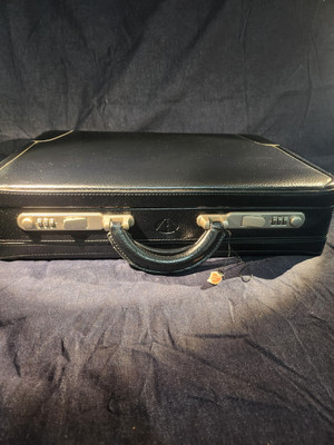 Vintage Ampeg Black Leather Briefcase Never Used. Not Coded Yet