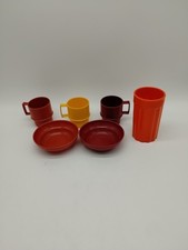 Lot Of 6 Vintage 1970s Tupperware Kids Children's Play Dishes Cups Bowls