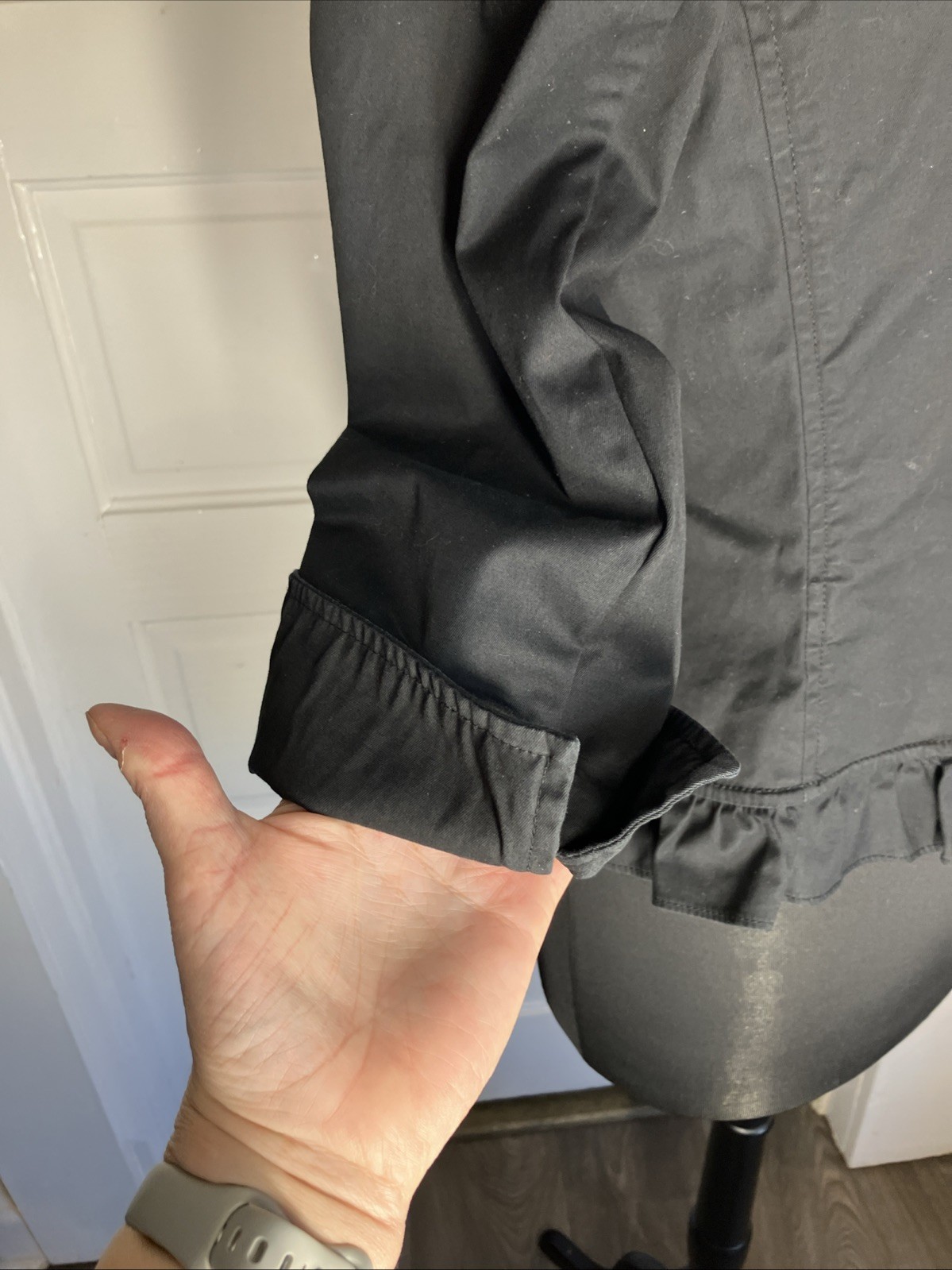 Talbots Jacket Petite Black Ruffle Button Front P… - image 6