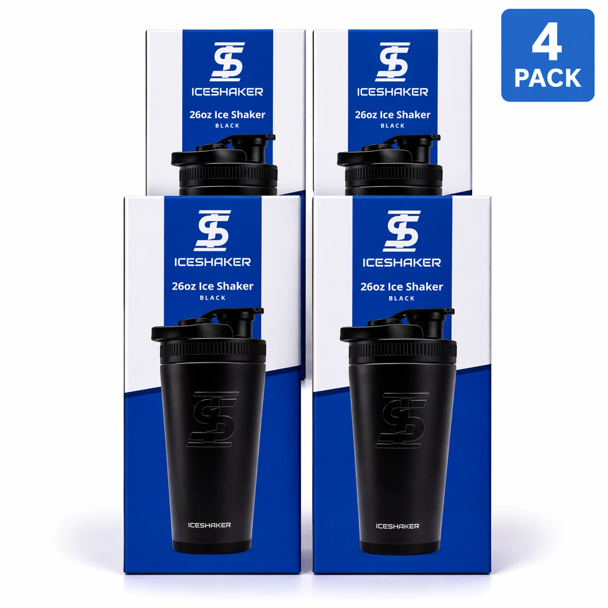 Ice Shaker Stainless Steel Insulated Protein Shaker Bottle 26oz 4 Pack New
Opens in a new window or