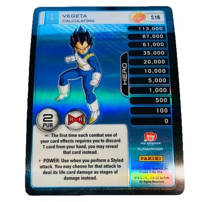Dragon Ball Z TCG Panini Tech Rainbow Parallel Holo Foil S16 Vegeta Calculating