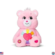 Care Bears 14" Hopeful Heart Bear Plush - Soft Pink Stuffed Animal for Ages 4+