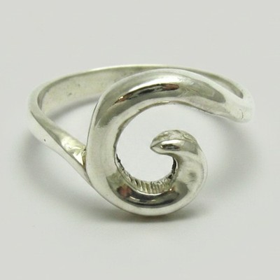 Stilvoller Sterling Silber Ring echt gestempelt massiv 925 Spirale Handarbeit Kaiserin