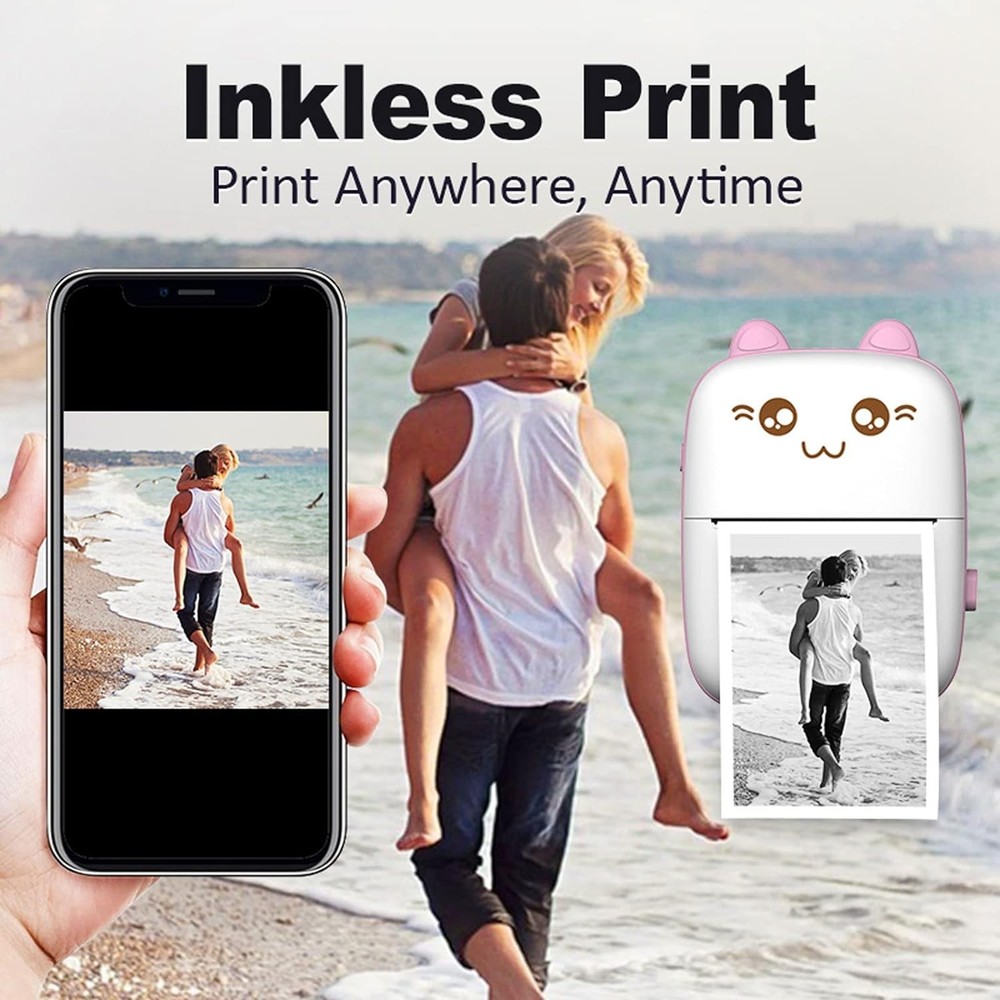 Portable Mini Thermal Pocket Photo Printer Wireless Bluetooth Note Printing