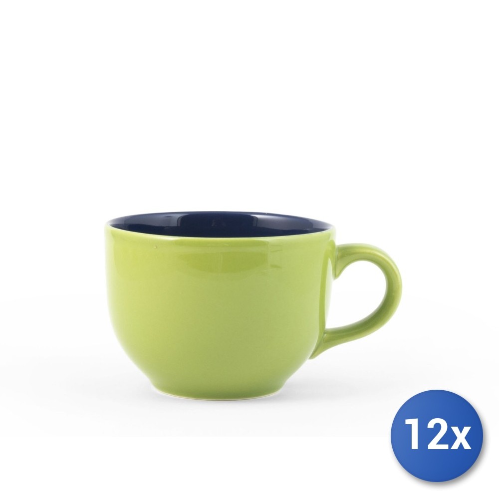 12x Jumbo Cups Home Samba In Ceramic Without Plates Assorted Colors Cc740