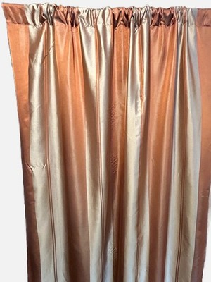 8 Restoration Hardware Silk Drapery Panels Cotton Lined Copper Champagne 50x82