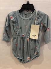 Kyte Baby Bamboo Bubble Romper Bodysuit Alpine Village Sz 6-12 Mons NEW