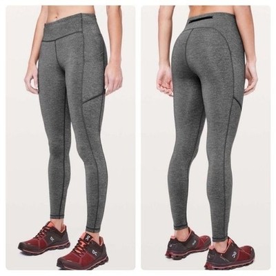 Lululemon Speed Up Tight 28'' Heathered Black Gray Size 4 Work Out Running