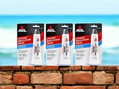 3~AGS Lith-Ease White Lithium Grease All-Weather Performance Long Lasting 1.25oz