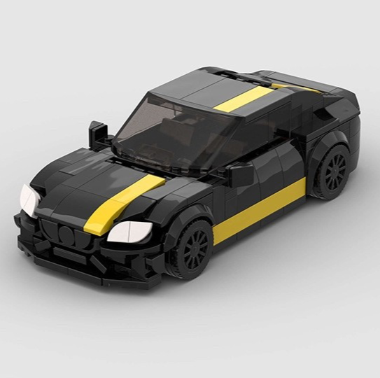 Custom LEGO MOC Mercedes-Benz Z4 Black/Yellow Stripe – 297 Piece
