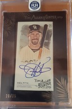 2019 Topps Allen & Ginter - Mini Baseball Autographs Todd Helton #MA-TH Black...