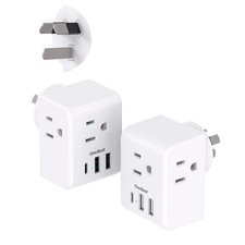 2 Pack Australia New Zealand Power Plug Adapter, Australia Travel Adapter with 3