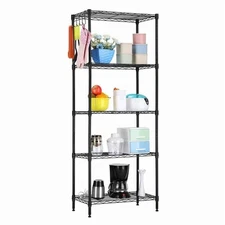 5-Tier Heavy Duty Storage Rack Shelving Unit, Black, 250 kg Load Capacity