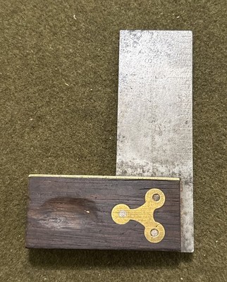Antique Stanley Mini Square Wood w/Brass USA   3 