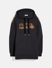 COACH OVERSIZED HORSE AND CARRIAGE HOODIE Size L STYLE NO. 89028 NWT