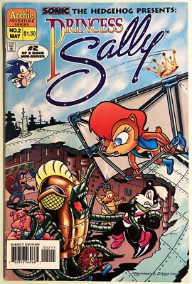 SONIC The HEDGEHOG PRINCESS SALLY Mini Series Comic Book May 1995 #2 Bagged FN+
