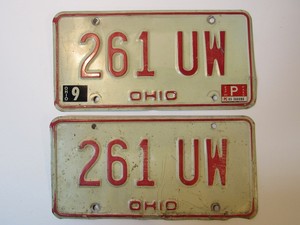 Vintage 1976 79 Ohio License Plate Set Antique Car Truck Hot Rat Rod 261 Uw Ebay